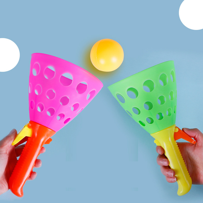 Catapult Launcher Toy - ダブルキャッチャー投げおもちゃ、カタパルト式投げボール、バウンドボール、ドッキングボール、大人向けおもちゃ、家族向けパーティーゲーム、インタラクティブボール。