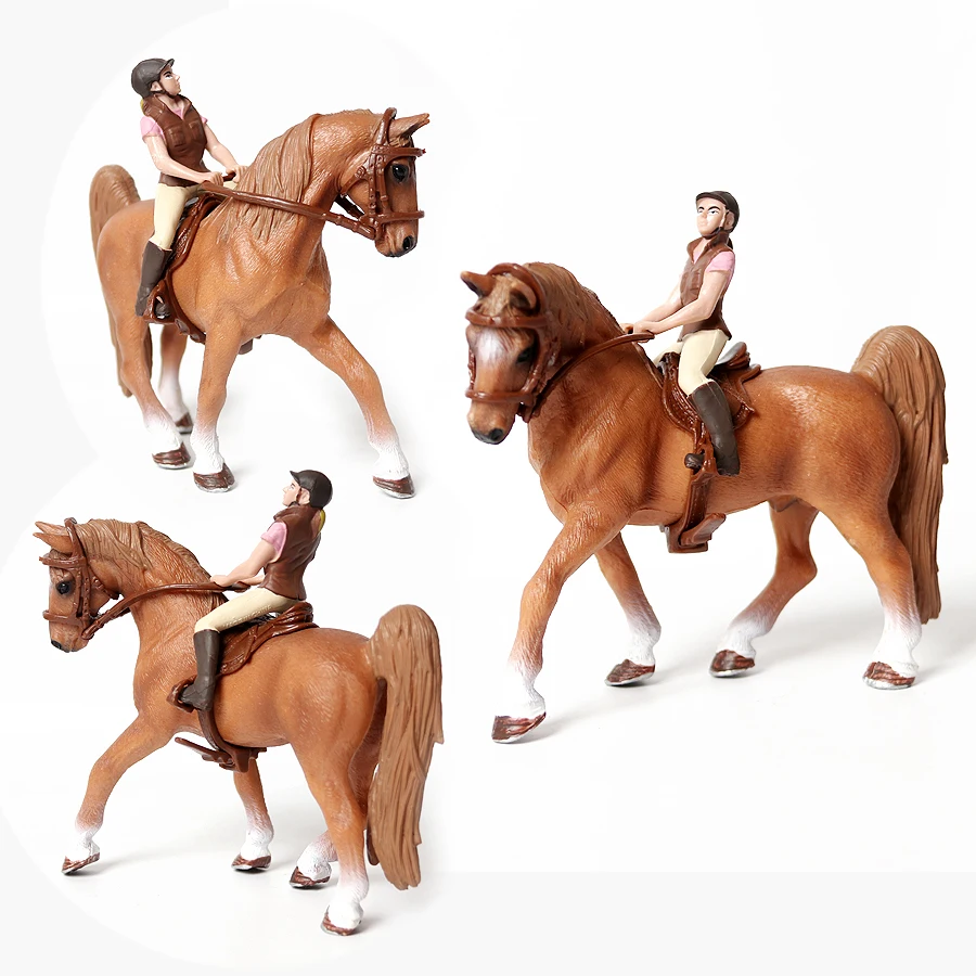 Kids Toys Reviews - おもちゃの馬 乗馬ライダー 馬プレイセット 家畜 アクションフィギュア 動物フィギュア