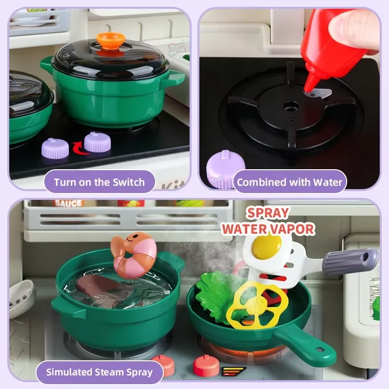 90cm大型ごっこ遊びキッチンセット（ライト、サウンド、シン - Kids Toys Kitchen Set のレビューと価格
