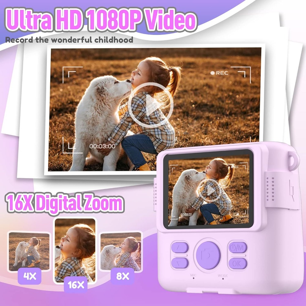 子供用インスタントプリントカメラ、HDデジタルビデオカメラ、 - Kids Toys 3 Year Old のレビューと価格