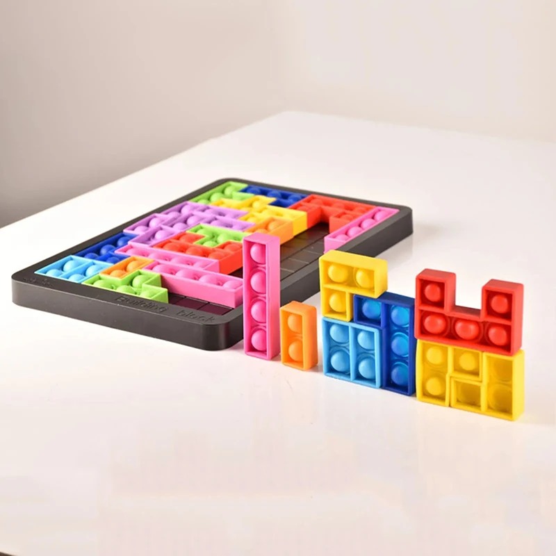 27ピースのテトリスパズルシリコン製弾性フィンガーバウンスお - Kids Toys 3 Year Old のレビューと価格