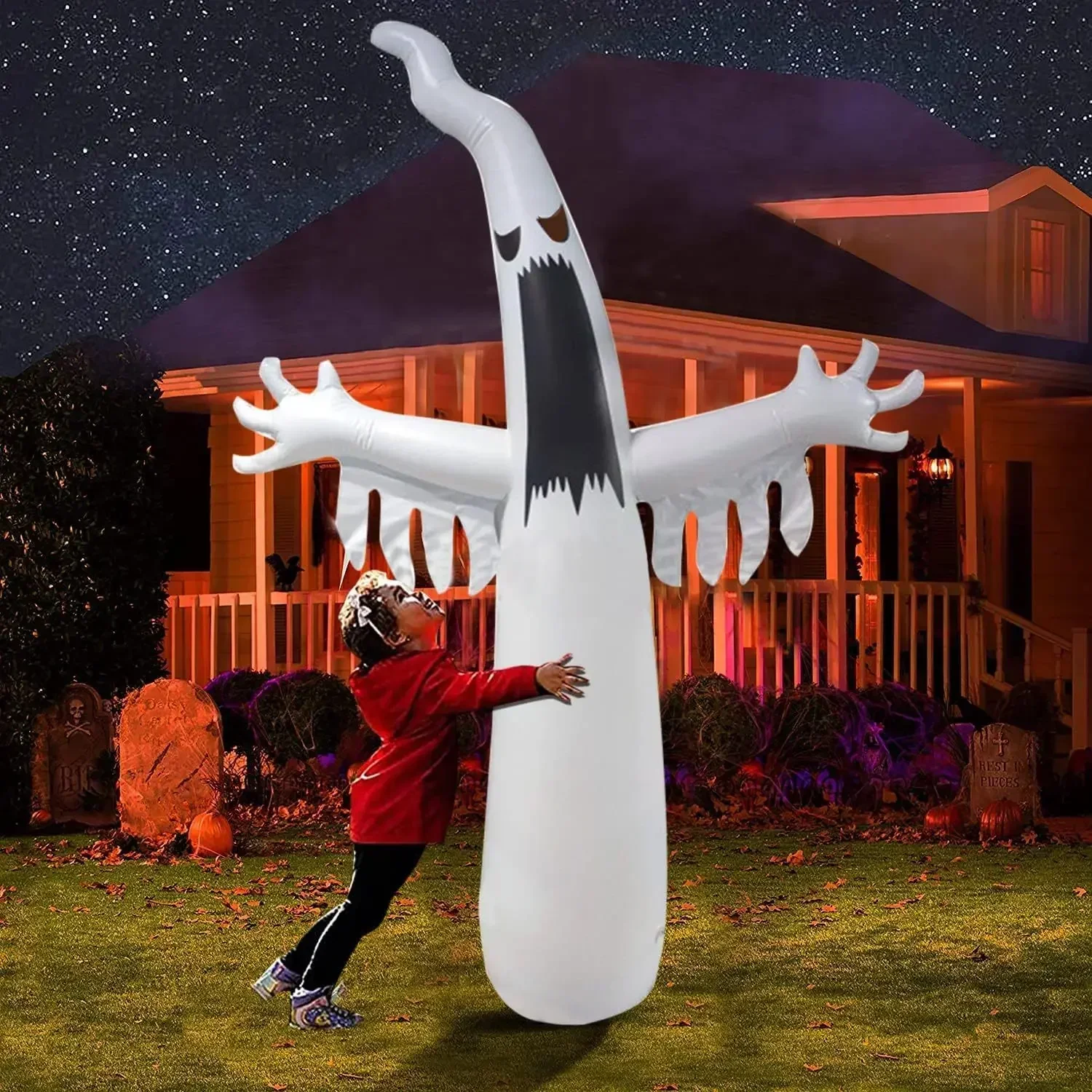 ハロウィンインフレータブル怖いゴースト LED ライト付き子 - Kids Yard Toys のレビューと価格