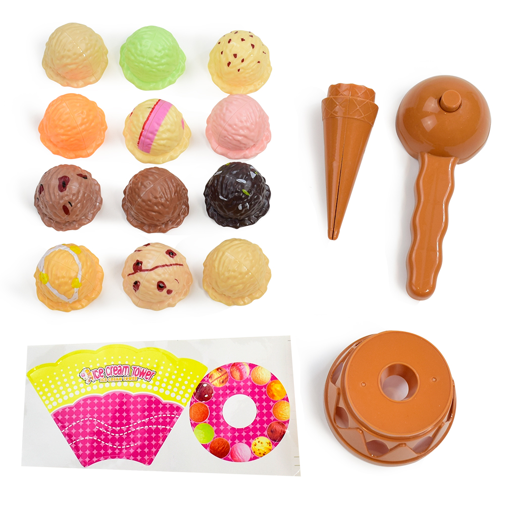 子供用アイスクリームスタッキングゲーム、ごっこ遊び用おもちゃ - Kids Toys Kitchen Set のレビューと価格