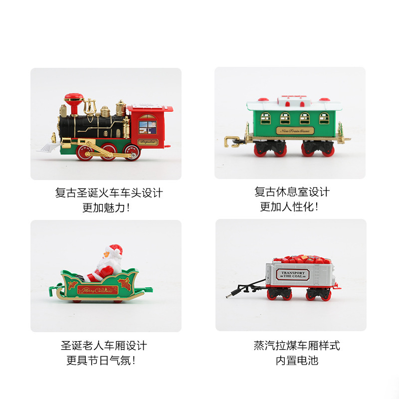 電動クリスマス列車セット、音楽と光るツリー、吊り下げオーナメ - Kids Toys Xmas のレビューと価格