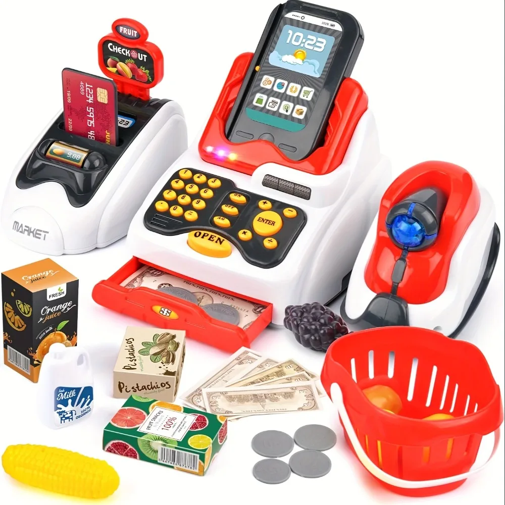 33 個のおもちゃのレジ、子供用チェックアウトスキャナーフル - Toy Cash Register のレビューと価格